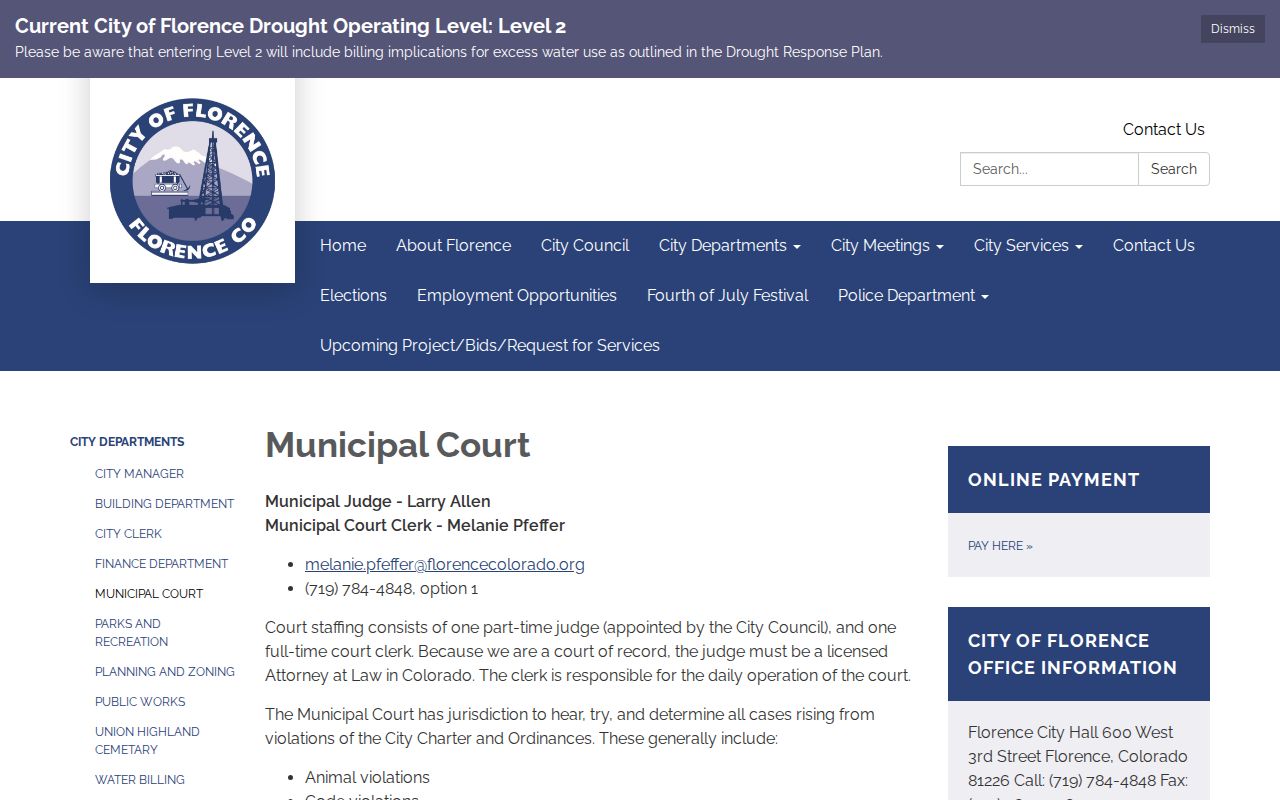 Florence municipal court docket information