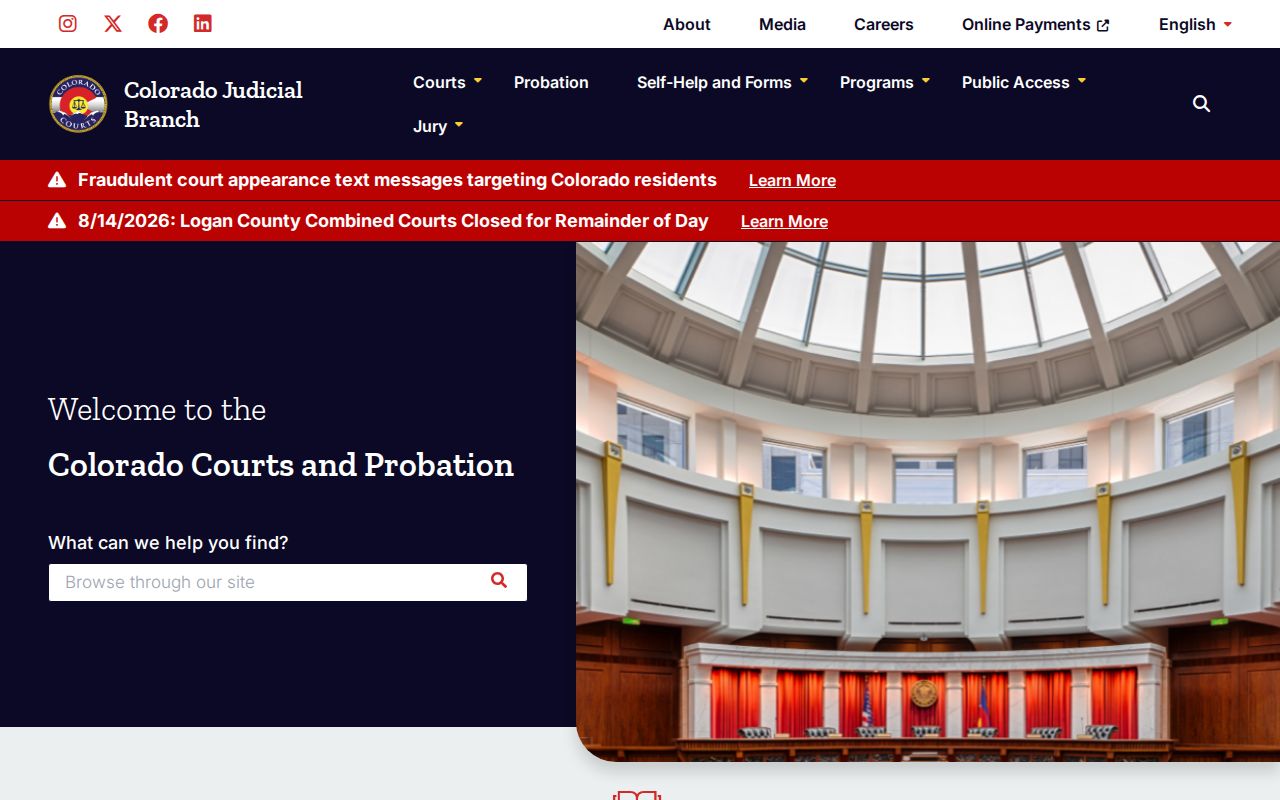 Colorado Judicial research interface for older Fremont County court records